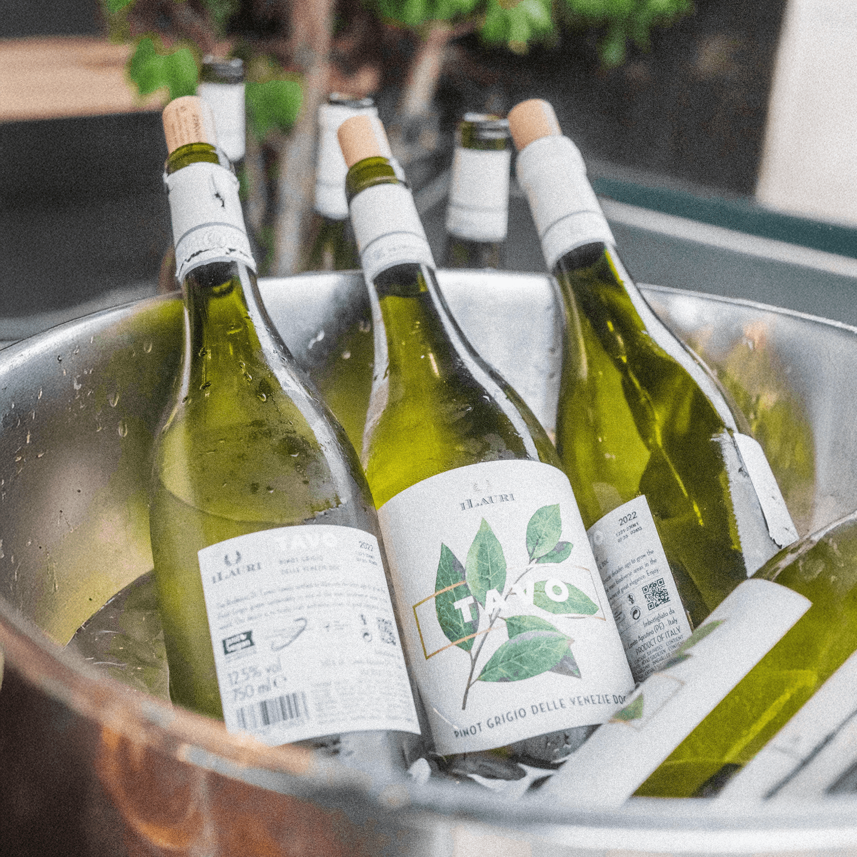 Beverage labels on bottles
