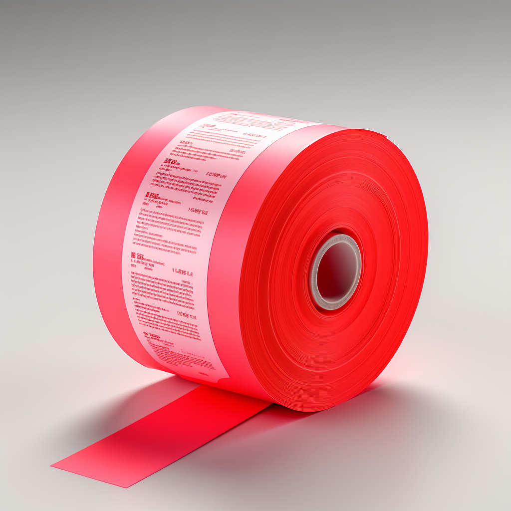 Fluorescent Red Paper roll label