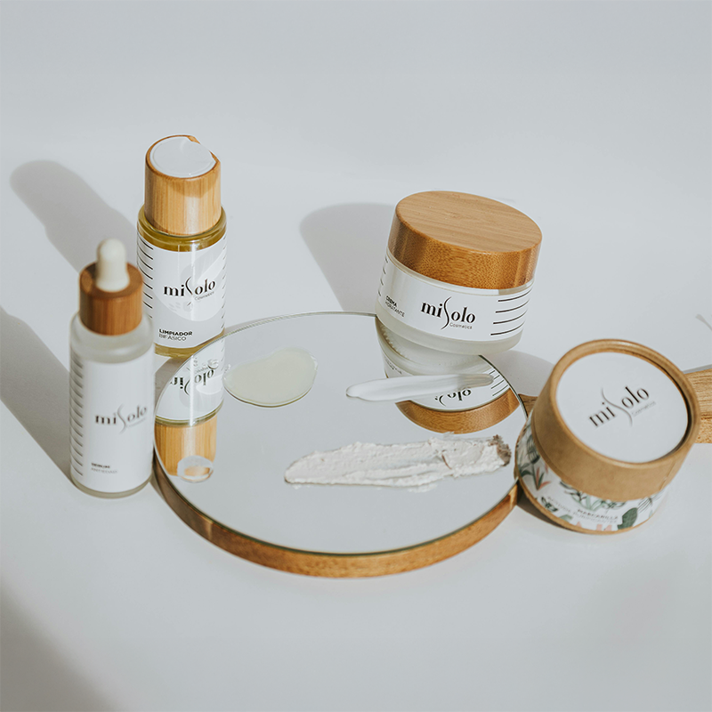 beauty products with various label designs